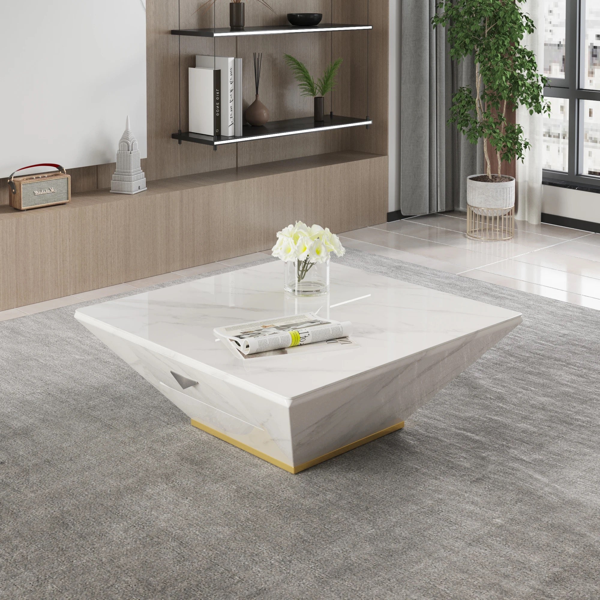 Luxury Square Drum Coffee Table