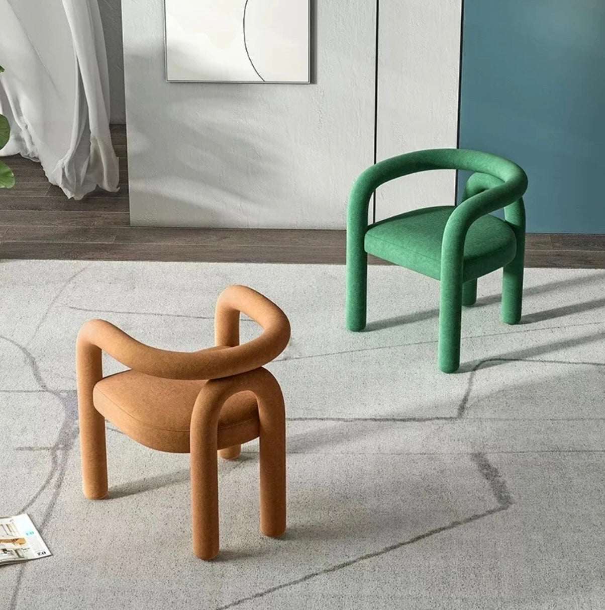 Modern Curved Armchair