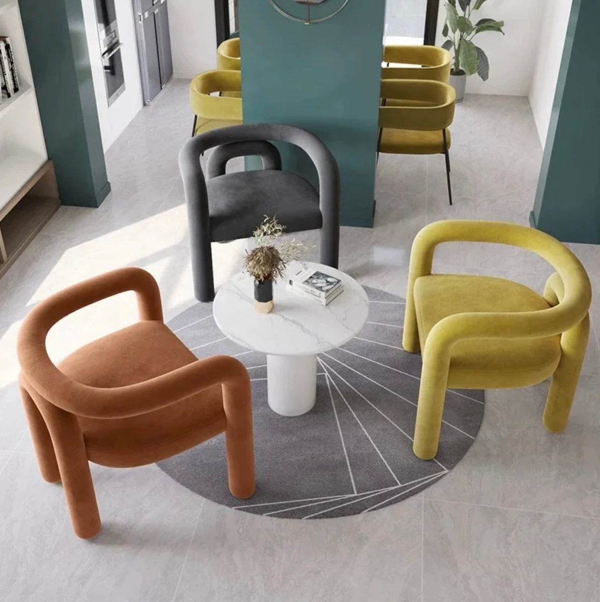 Modern Curved Armchair