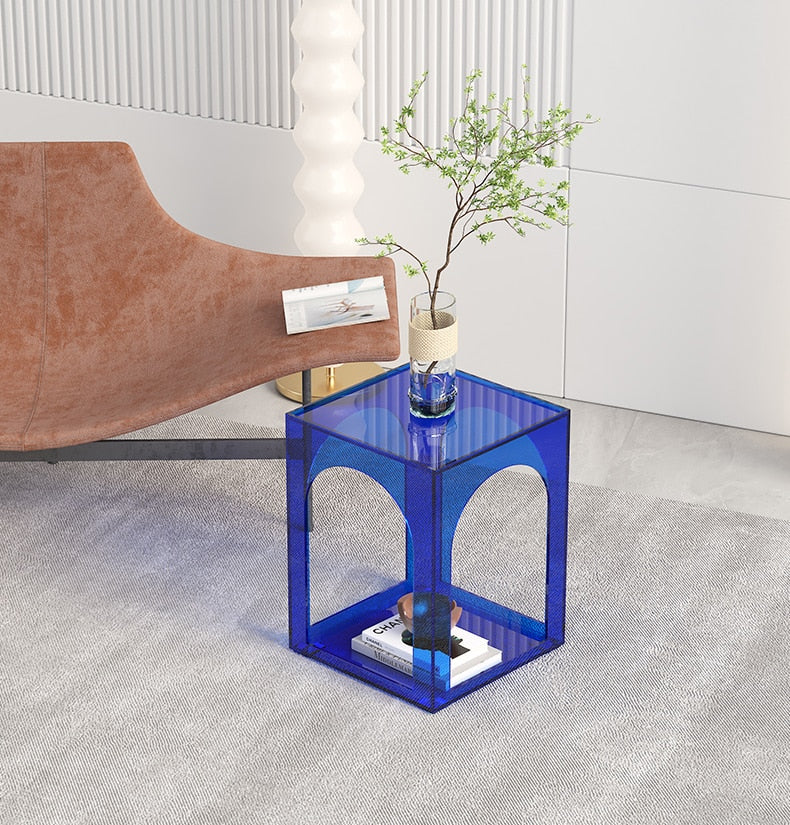 Blue acrylic coffee deals table