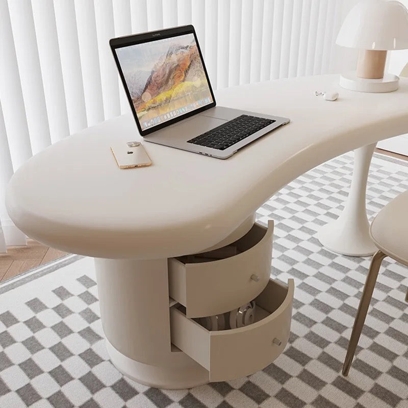 Irregular Shaped Wooden Office Desk