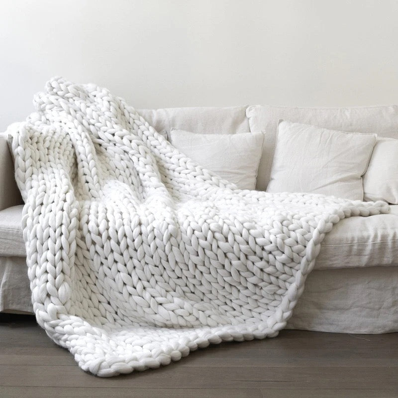 Chunky Knit Throw Blanket