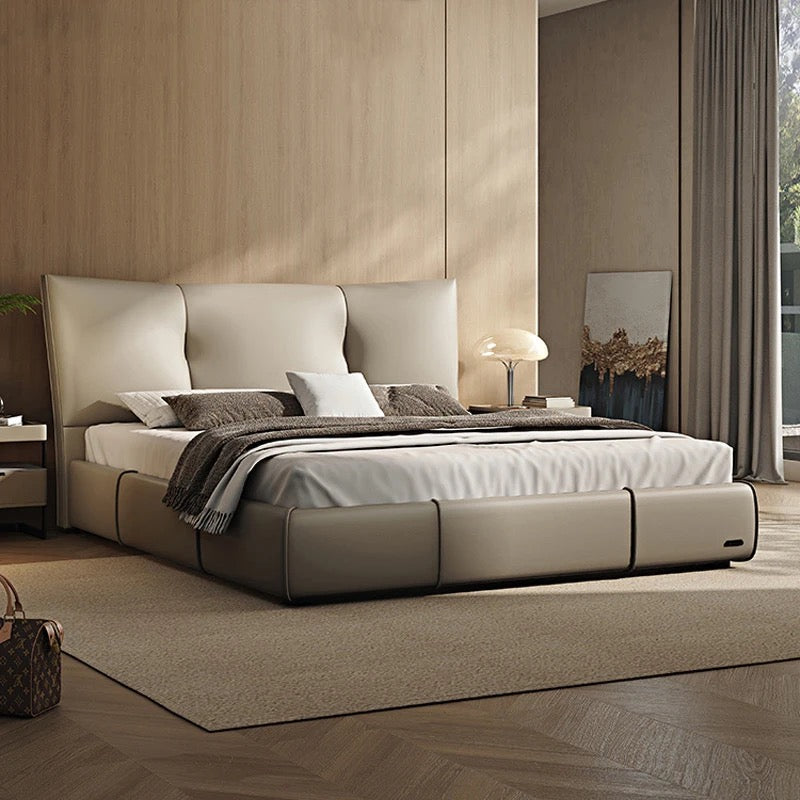 Ultimate Beige Leather Bed