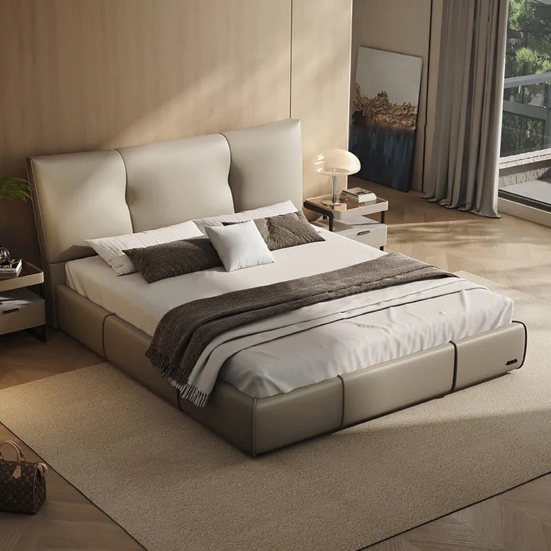 Ultimate Beige Leather Bed