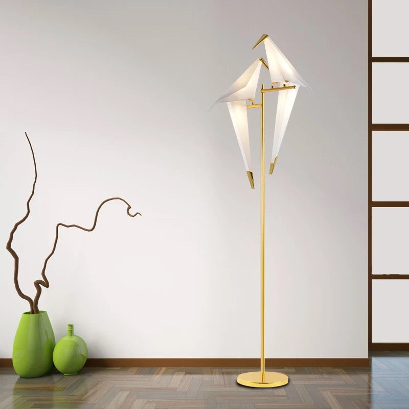 Golden Alloy Bird Lamp