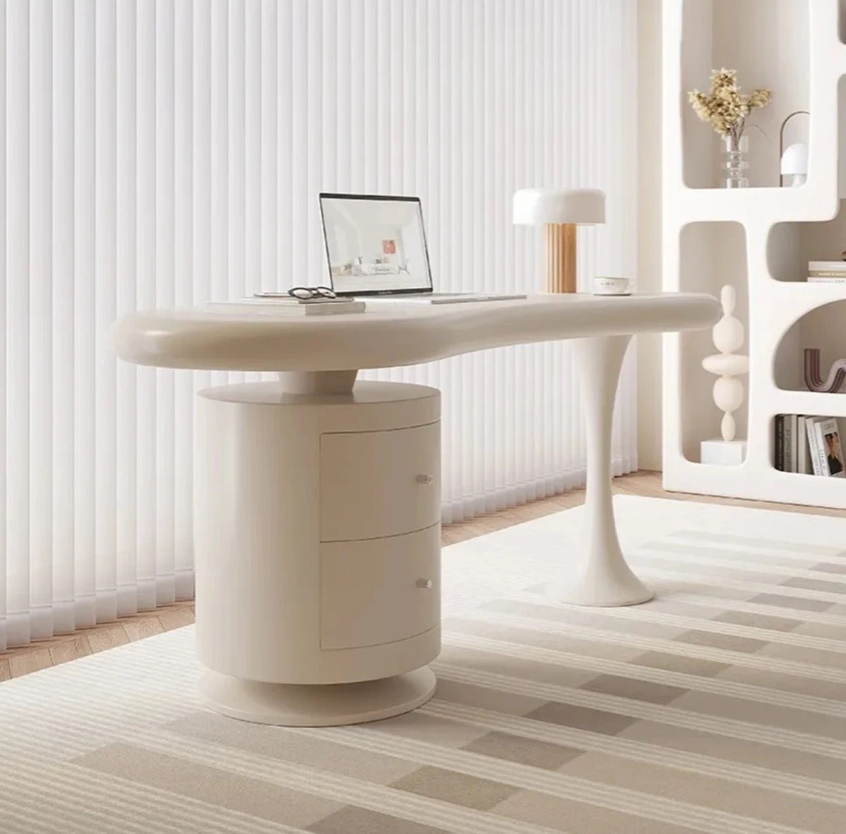 Irregular Shaped Wooden Office Desk