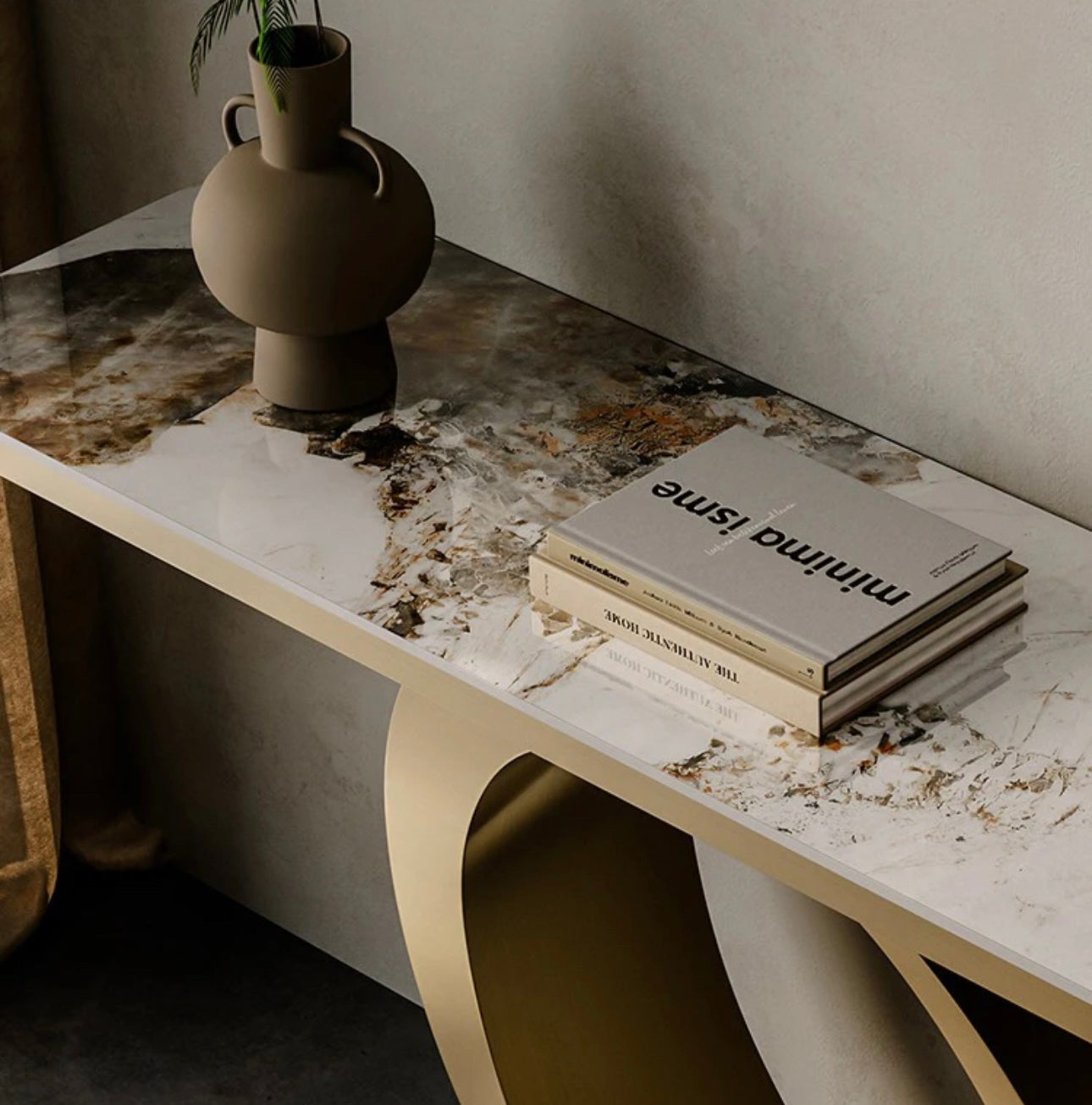 Gold Circular Hallway Table