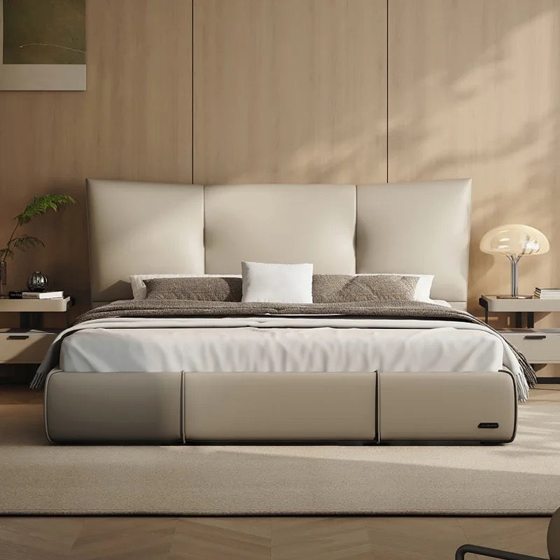 Ultimate Beige Leather Bed