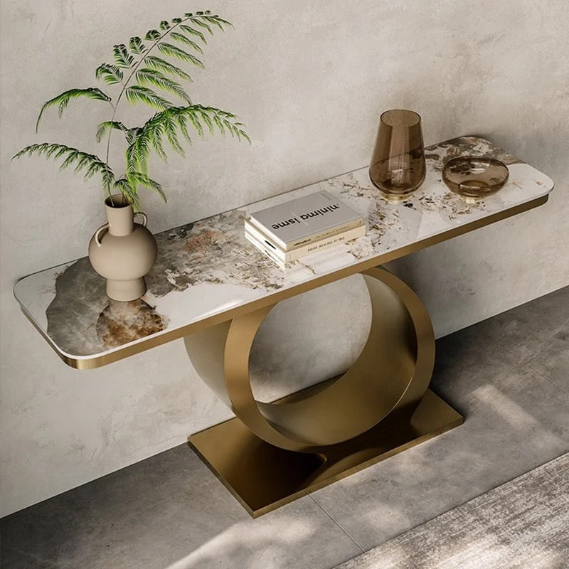 Gold Circular Hallway Table