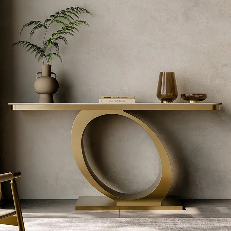 Gold Circular Hallway Table