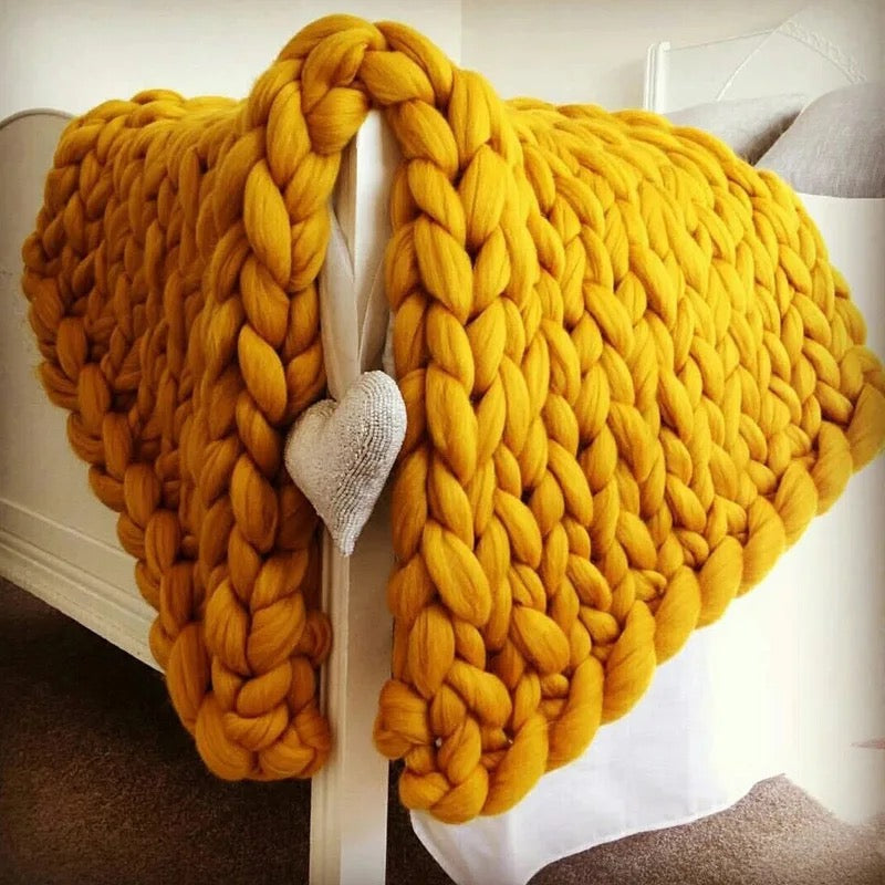 Chunky Knit Throw Blanket