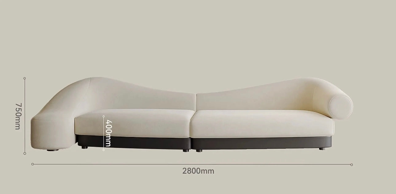 Italian Lamb Curved Sofa