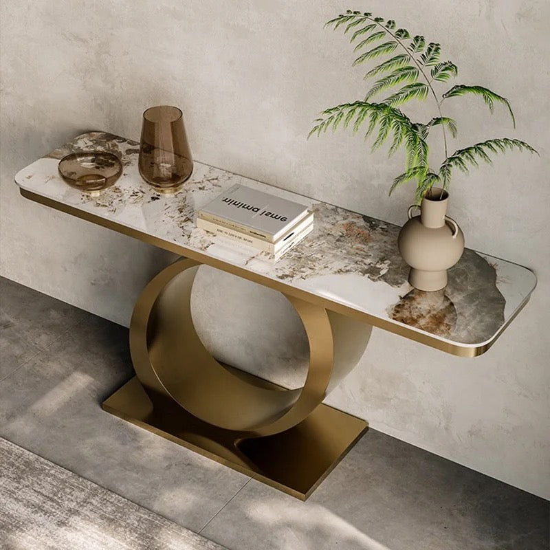 Gold Circular Hallway Table