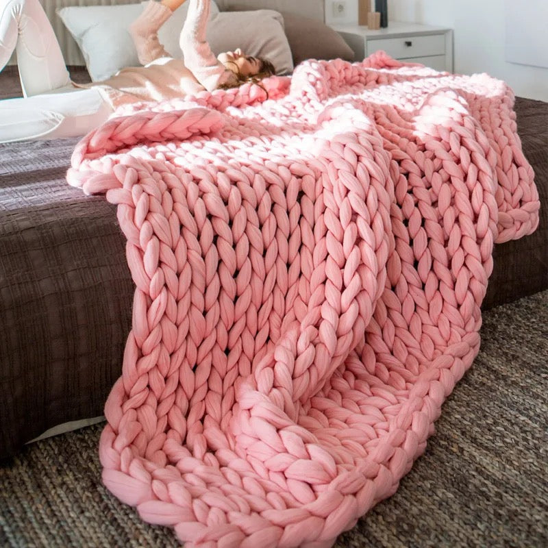 Chunky Knit Throw Blanket