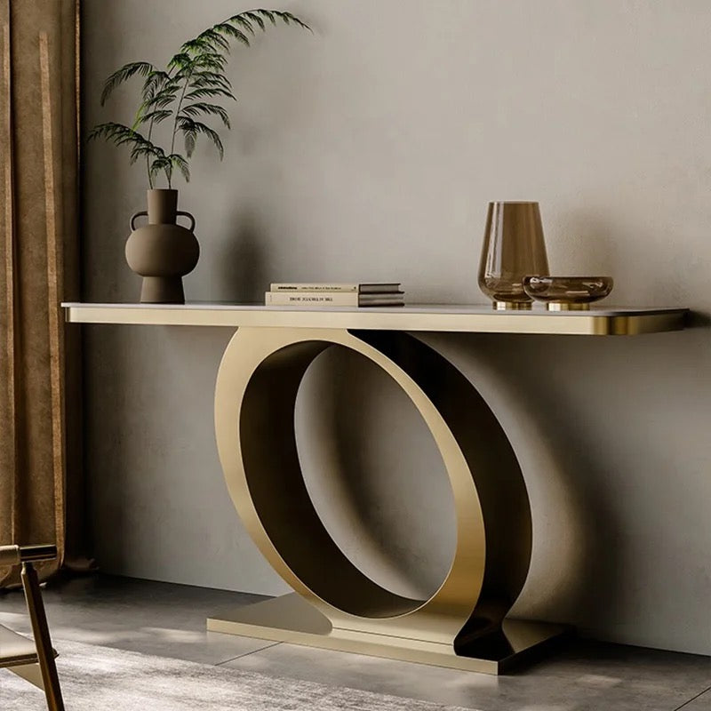 Gold Circular Hallway Table