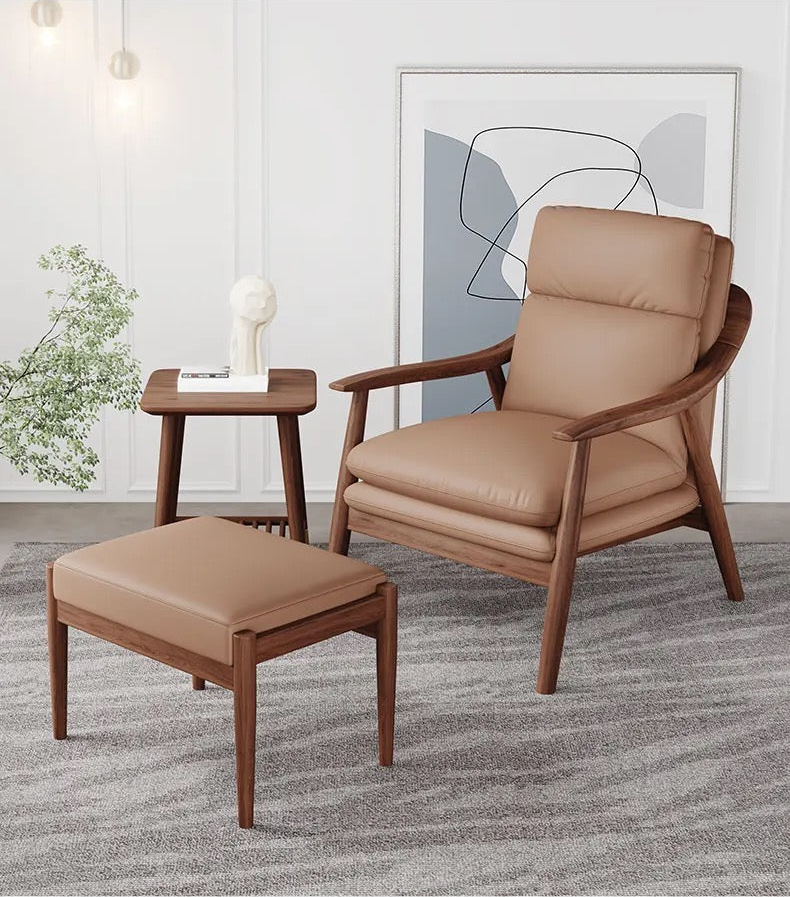 Double Cushion Leather Chair