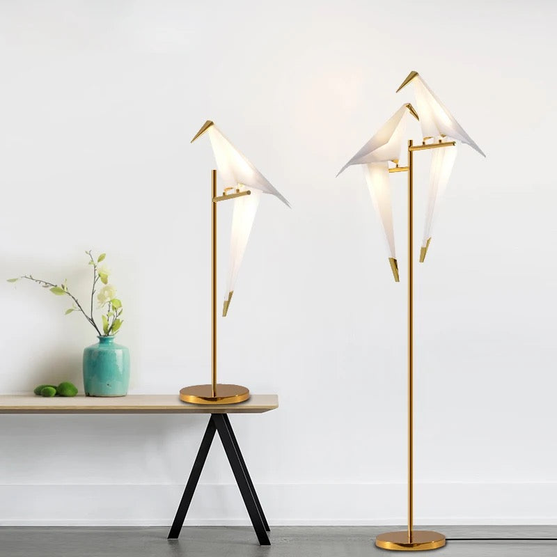 Golden Alloy Bird Lamp