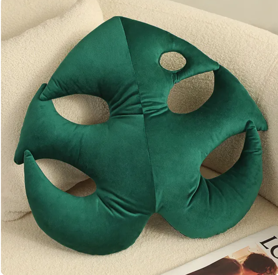 Plush Green Leaf Pillow