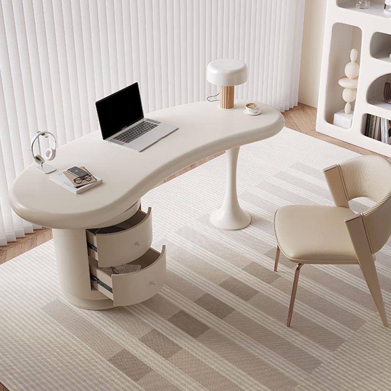 Irregular Shaped Wooden Office Desk