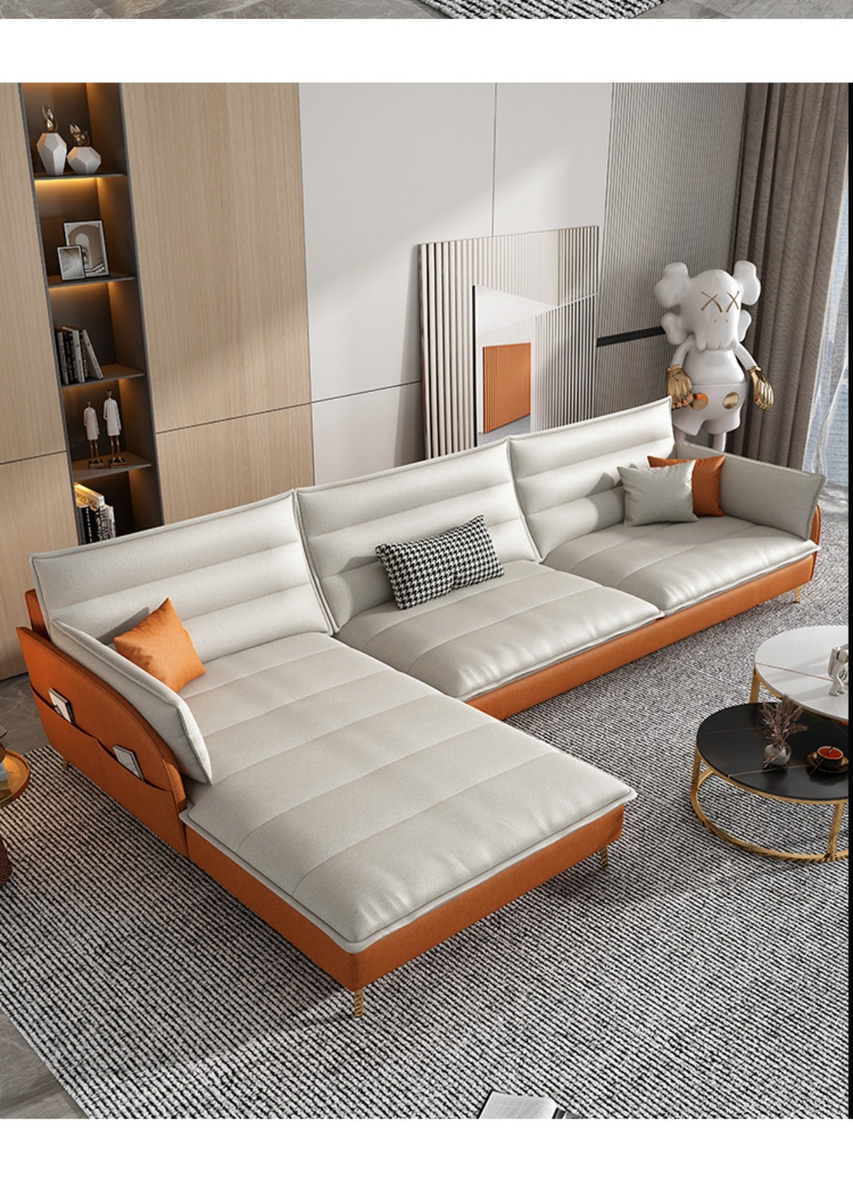 Orange Sectional Couch